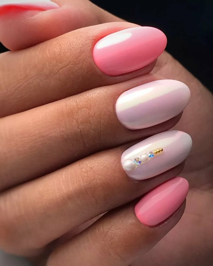 Ногти нежно розового цвета