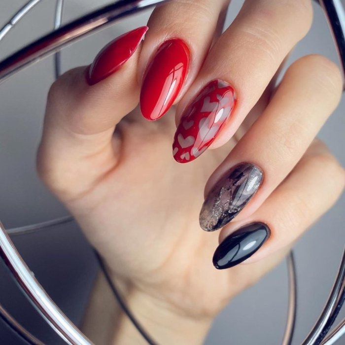 Красные ногти маникюр 2021
