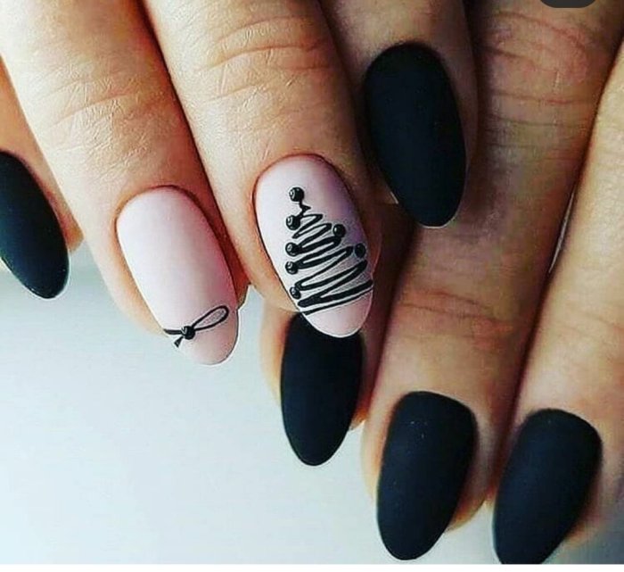 Матовые ногти с рисунком