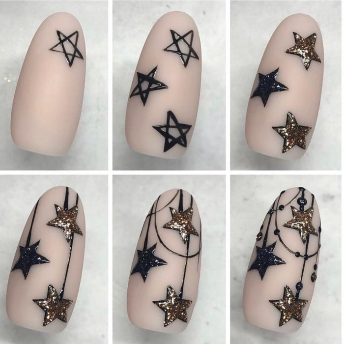 Новогодний дизайн ногтей пошагово