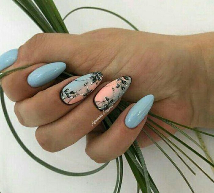 Весенний маникюр на овальные ногти