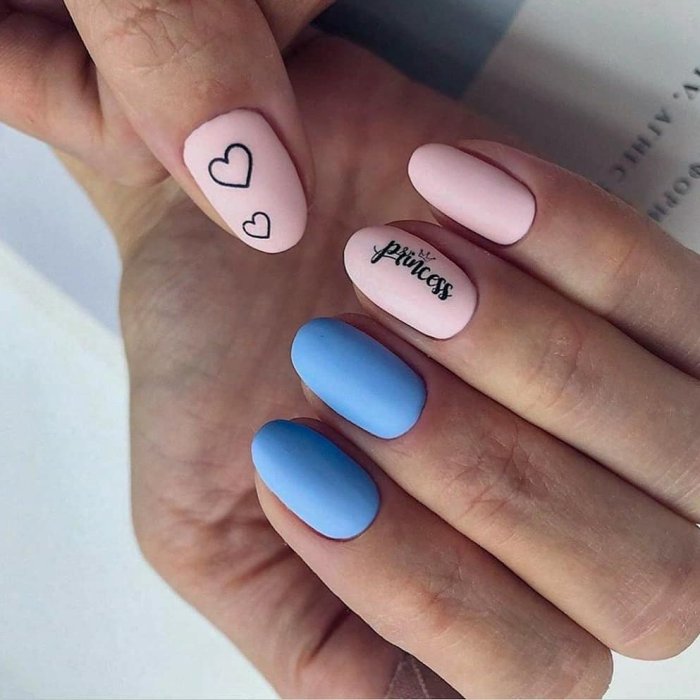 Маникюр на миндаль яркий подростковый