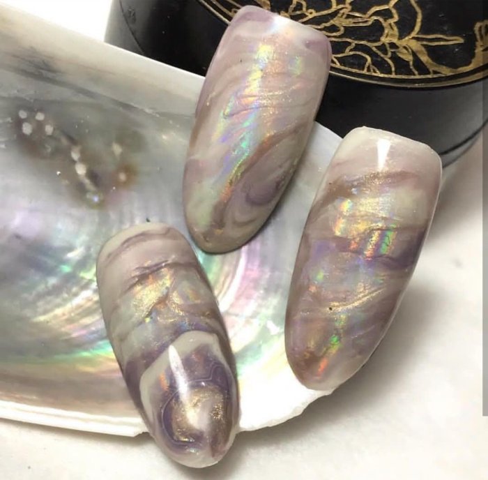 Маникюр натуральный камень