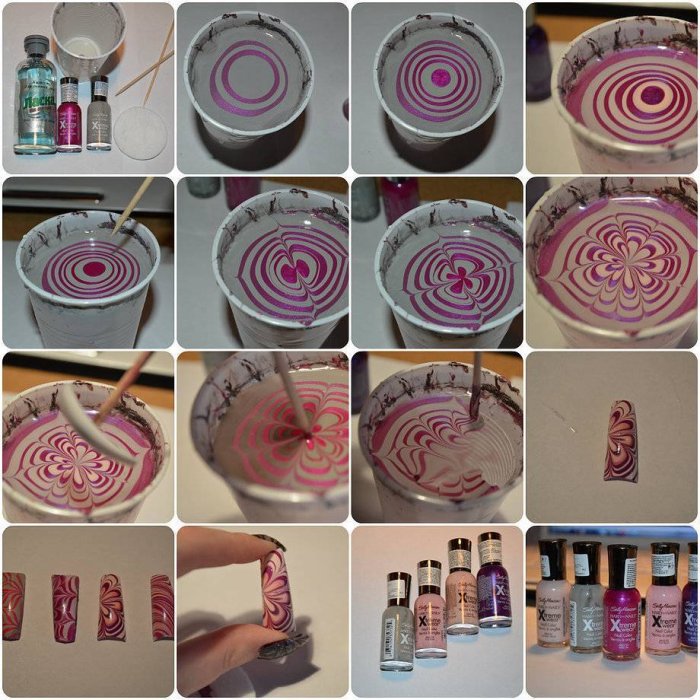 Водный маникюр гель лаком пошаговая инструкция