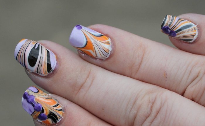 Водный маникюр на новый год