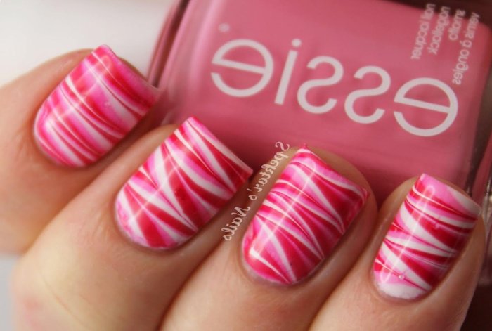 Водный маникюр с гель лаком