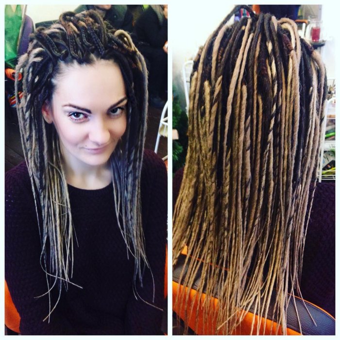 Дреды от середины волос
