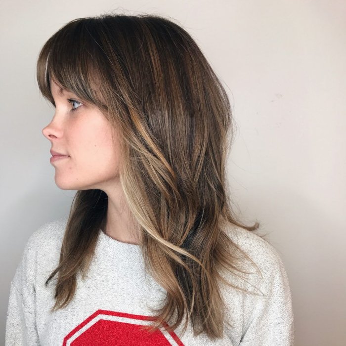 Дженнифер Энистон с челкой