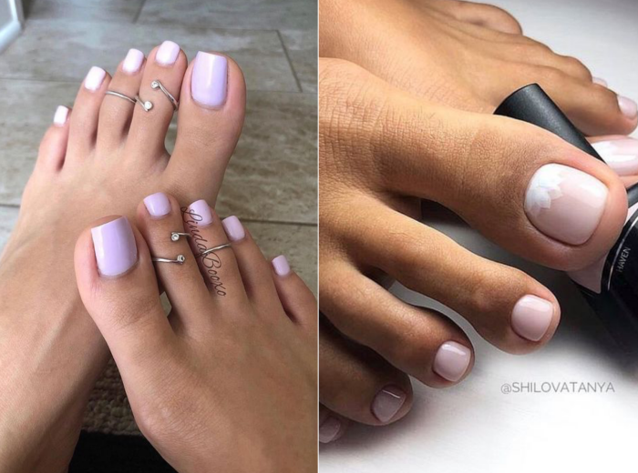 Педикюр в светлых тонах 2022 модные