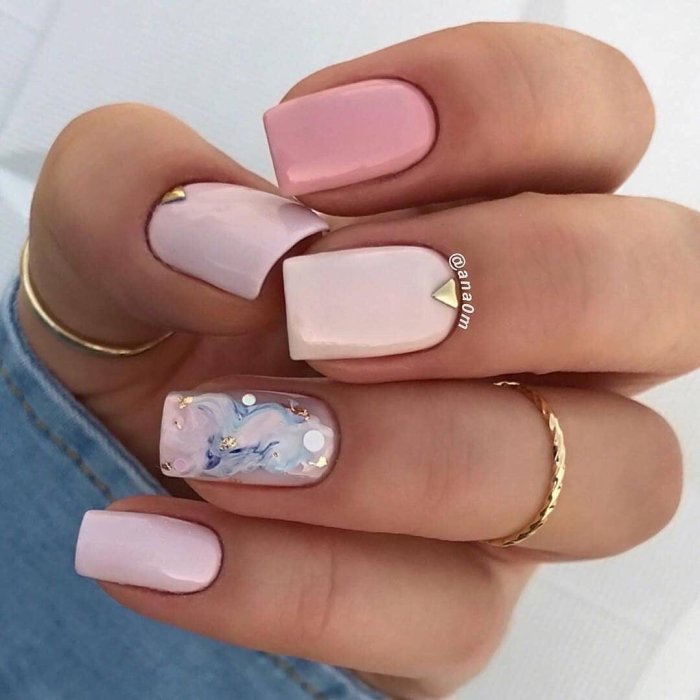 Маникюр лето однотонный